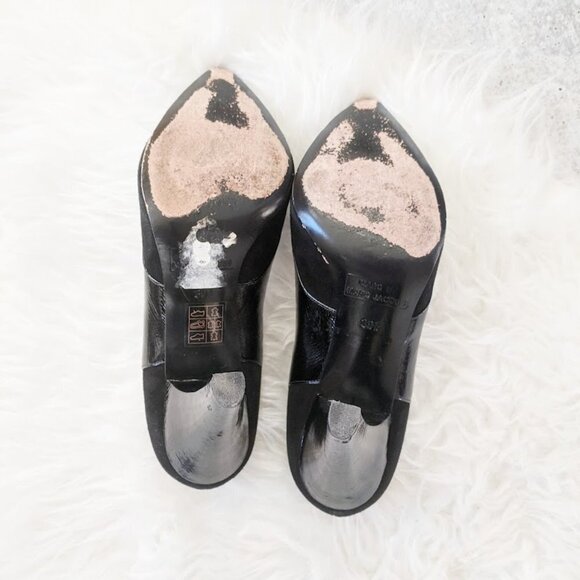MARC BY MARC JACOBS Court Shoes Heel 3 5/16in Bow Leather Velvet & Patent 39.5 - Picture 2 of 4